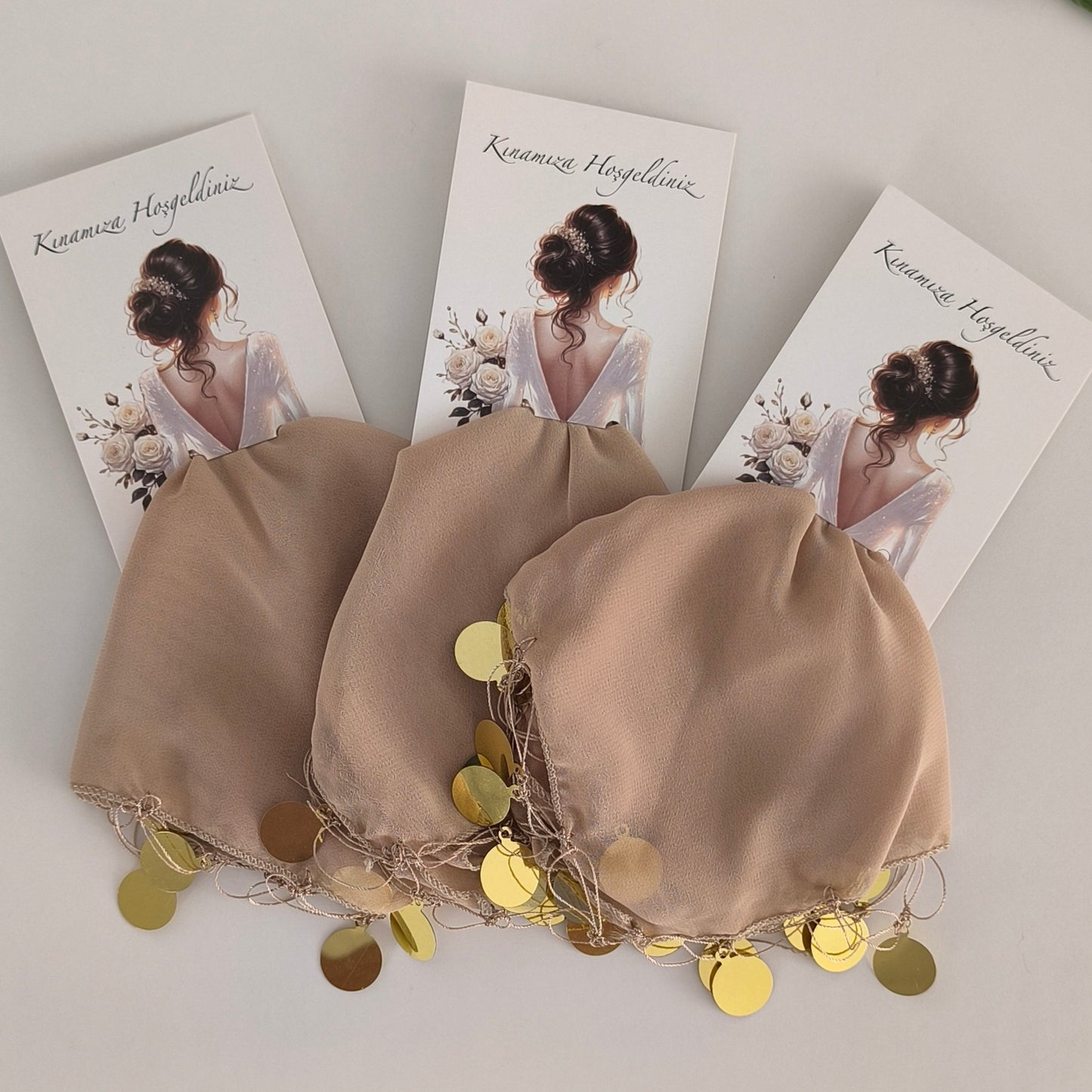 10x Kina Hatirasi Set Elegantes Henna Nacht Andenken Karte Mendili Tanztücher Dügün Hochzeit Verlobung