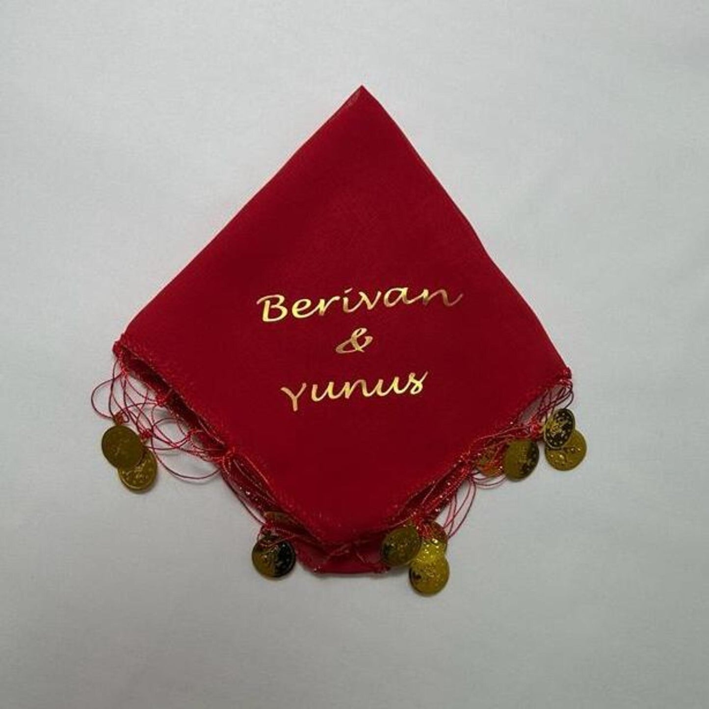 10x Personalisiert Luxus Halay Mendili goldene Schrift Tanztücher Dügün Hochzeit Verlobung Kina Mendil