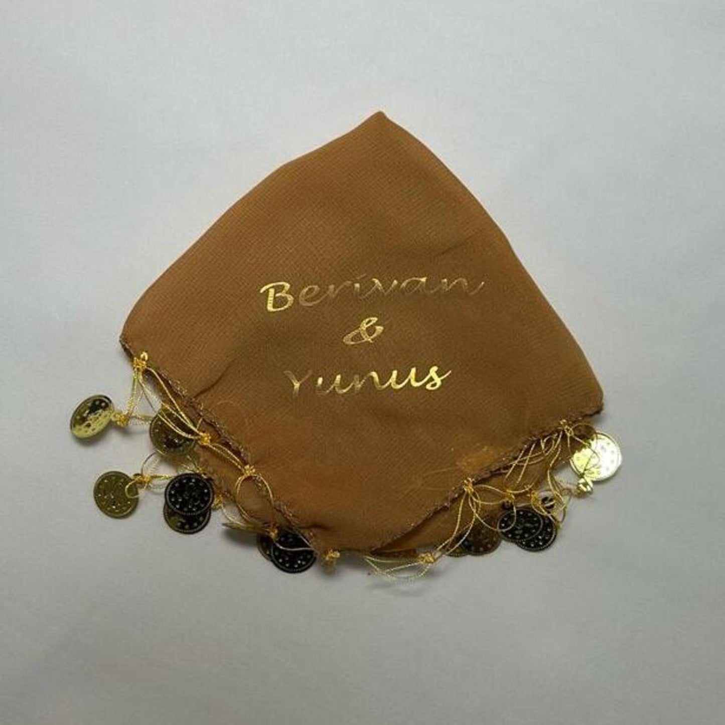 10x Personalisiert Luxus Halay Mendili goldene Schrift Tanztücher Dügün Hochzeit Verlobung Kina Mendil