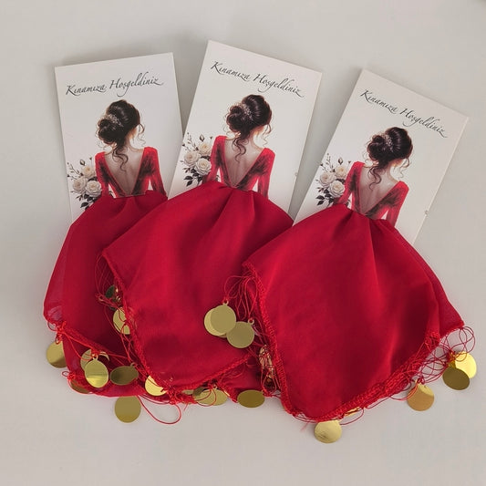 10x Kina Hatirasi Set Elegantes Henna Nacht Andenken Karte Mendili Tanztücher Dügün Hochzeit Verlobung